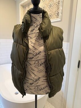Old Navy Olive Green Quilted Vest